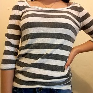 Stripe semi long sleeve